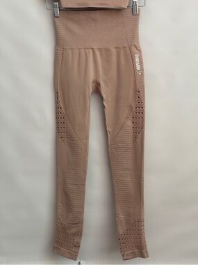 Gymshark Energy+ Seamless Leggings (S) Set in Taupe